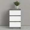 Kommode mit 3 Schüben Nardo | 70,1|cm Beton (Nachbildung) / Weiß