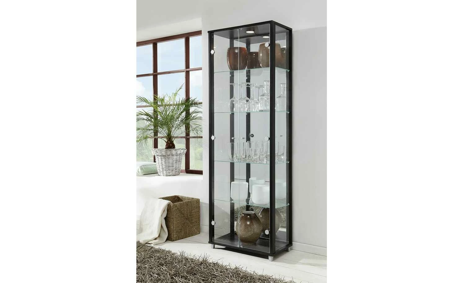Vitrine Cristal | 2|Stück Schwarzbraun 1 Vitrine Cristal | 2|Stück Schwarzbraun