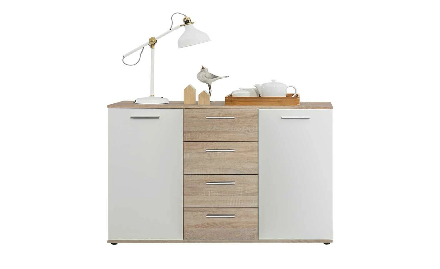 Kommode Jelsi | Eiche Sonoma (Nachbildung) / Weiß 3 Kommode Jelsi | Eiche Sonoma (Nachbildung) / Weiß – Bild 3