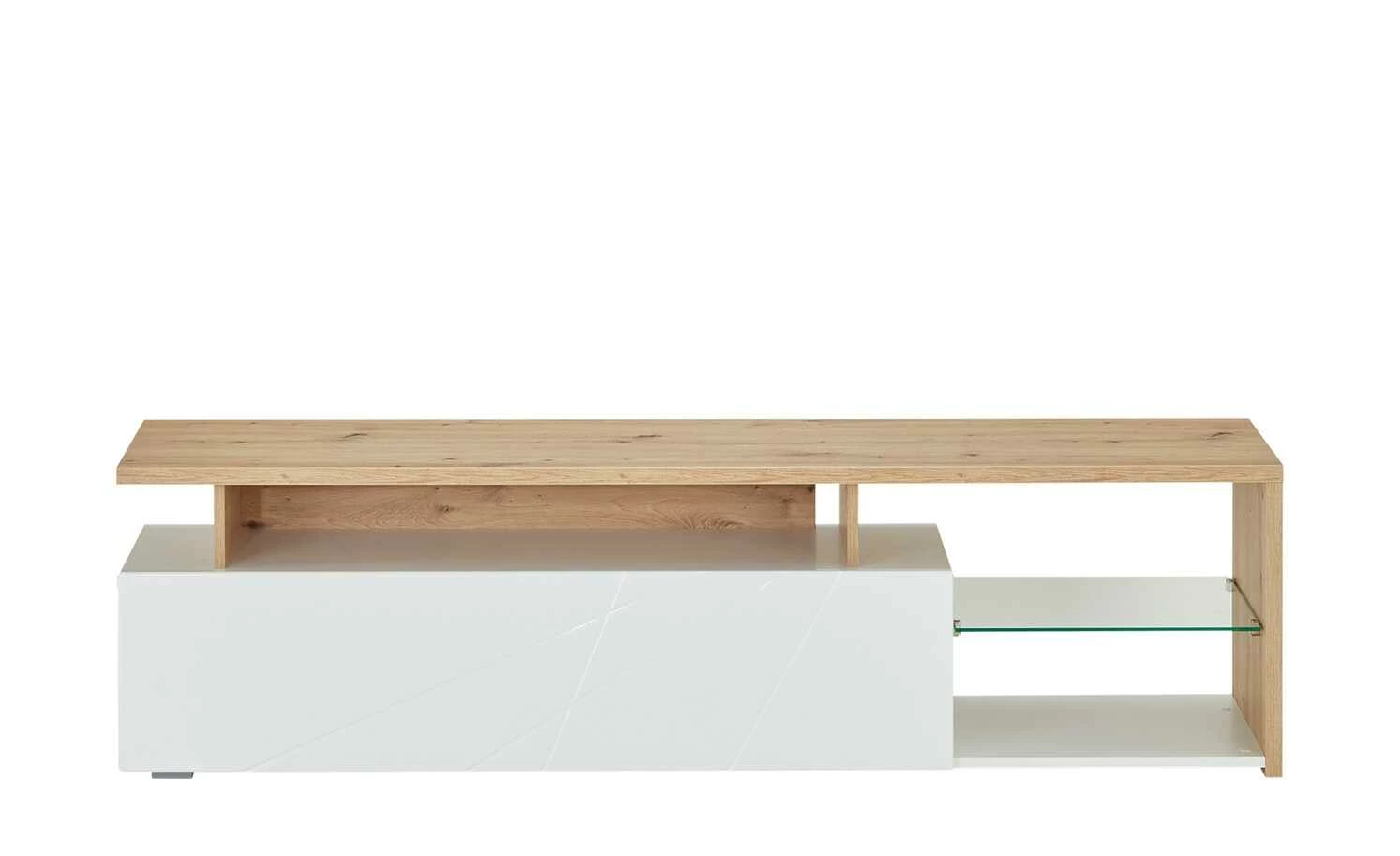 TV-Lowboard Fossoli | Weiß / Asteiche (Nachbildung) 2 TV-Lowboard Fossoli | Weiß / Asteiche (Nachbildung) – Bild 2