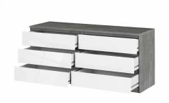 Sideboard mit 6 Schüben Nardo | Beton (Nachbildung) / Weiß -Kommode & Sideboards Verkäufe 13349218 3 202206231234