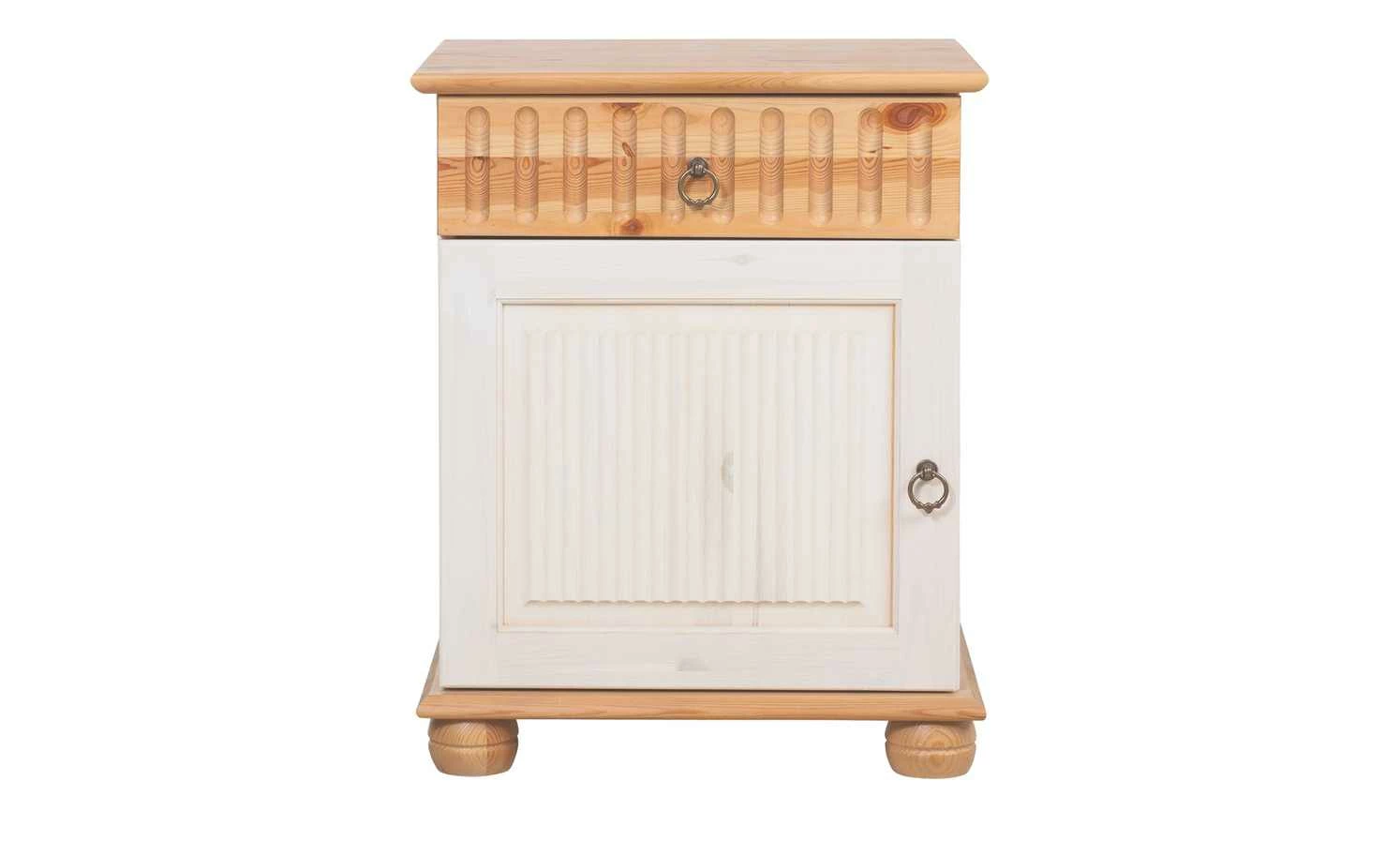 Nachtkommode Bornholm | Kiefer Weiß / Kiefer antikfarben 5 Nachtkommode Bornholm | Kiefer Weiß / Kiefer antikfarben – Bild 5